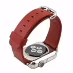 Apple Watch 38mm – 40mm Ægte Læder Armbånd Med 2 Metalbånd Connector Spænde – Rød Apple Watch 38mm - 40mm Ægte Læder Armbånd Med 2 Metalbånd Connector Spænde - Rød
