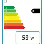 72281s-energimaerke Energieffektivitetsmærke, klasse B, 59W, 194L volumen.