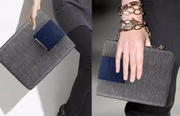 Simpelt Design Super Slim Læder Taske – Grå Simpelt Design Super Slim Læder Taske - Grå