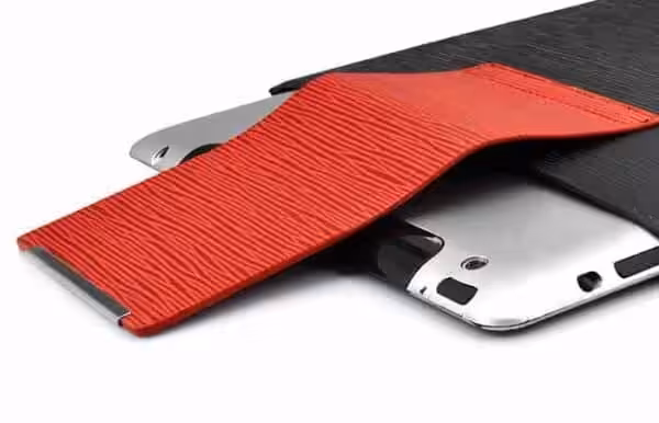 Simpelt Design Super Slim Læder Taske - Sort