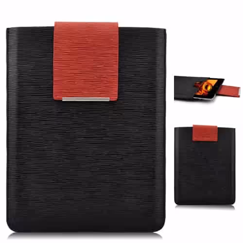 Simpelt Design Super Slim Læder Taske - Sort