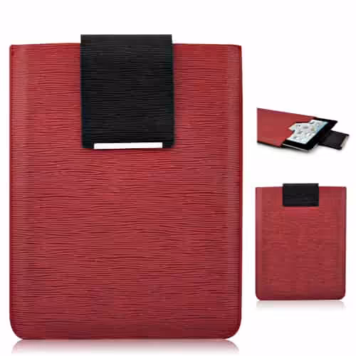 Simpelt Design Super Slim Læder Taske - Rød