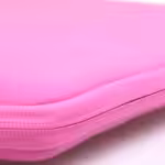 a close up of a pink case