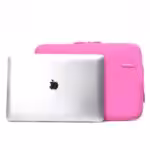Rosa laptop-etui med bærbar computer
