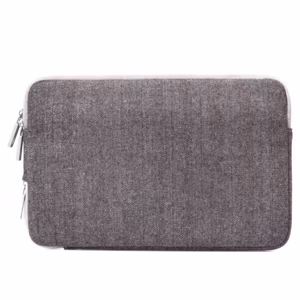 Macbook 11" - Tweed Laptop Etui Med Lynlås - Brun