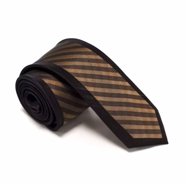 Klassisk Brunt Stribet Slips Klassisk Brunt Stribet Slips
