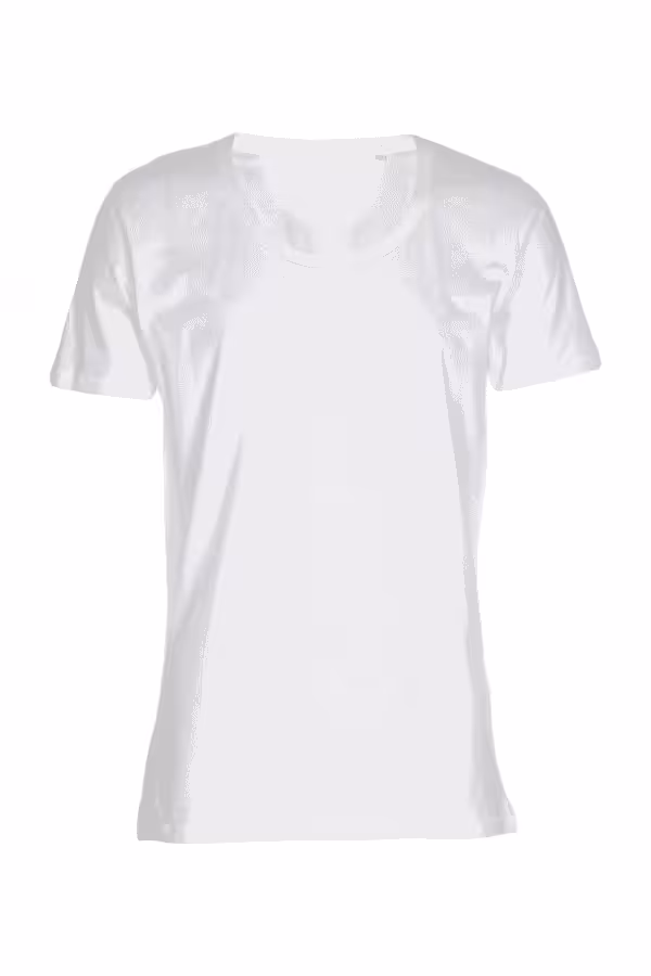 Basic T-shirt Deep Cut Hvid