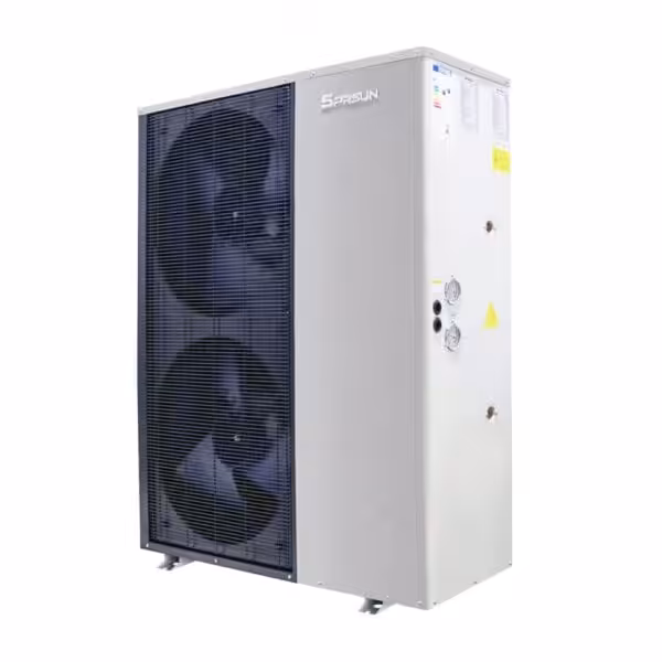 SPRSUN CGK050,060L-B monoblock coolenergi Luft-vand varmepumpe med ventilatorer, set fra siden