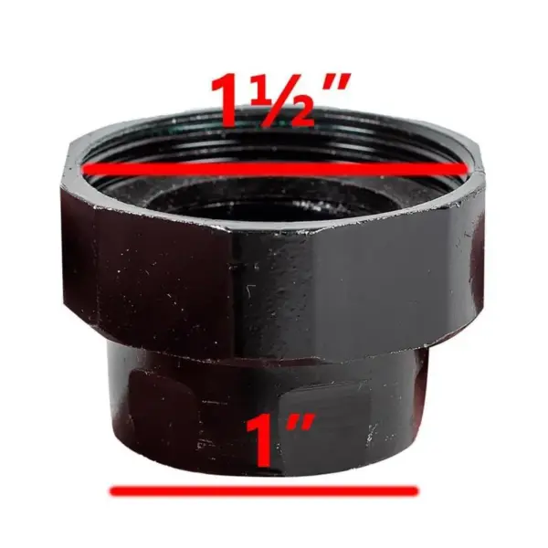 Sort adapter med dimensioner 1½" x 1