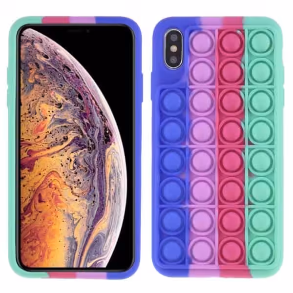 Iphone X Popit Cover Regnbue