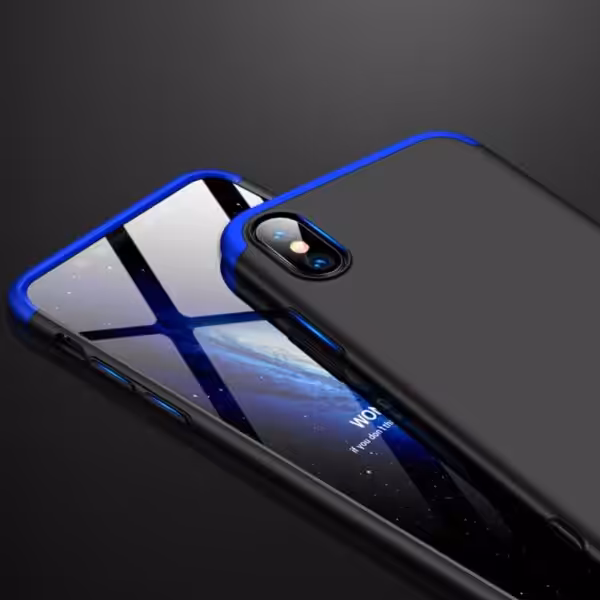 Iphone Xr 360 Beskyttelsescover Sort/blå Iphone Xr 360 Beskyttelsescover Sort/blå
