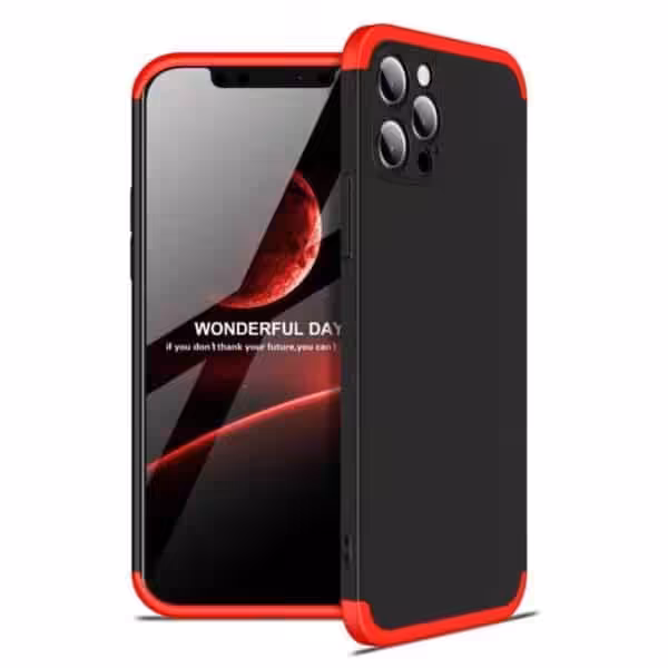 Iphone 12 Pro 360 Beskyttelsescover Sort/rød