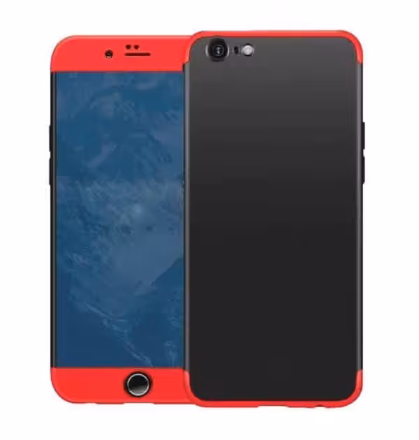 Iphone Se 360 Beskyttelsescover Sort/rød