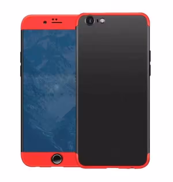 Iphone Se 2020 360 Beskyttelsescover Sort/rød