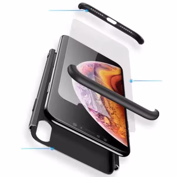 Iphone Xs 360 Beskyttelsescover Sort Iphone Xs 360 Beskyttelsescover Sort