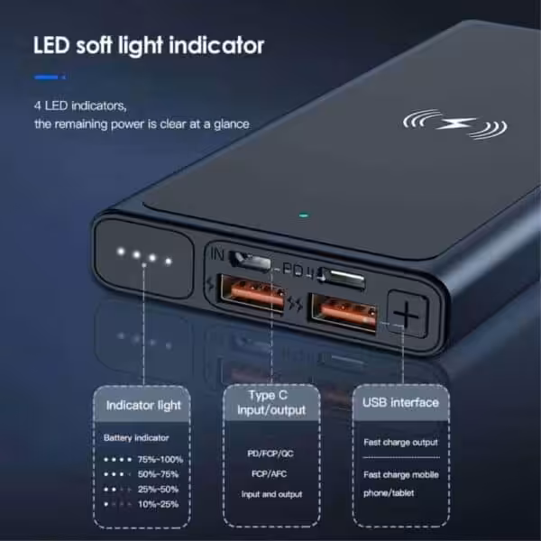Kuulaa Kl-yd15 Qi Powerbank 10000mah Kuulaa Kl-yd15 Qi Powerbank 10000mah