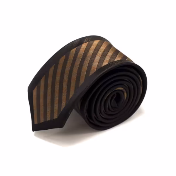 Klassisk Brunt Stribet Slips Klassisk Brunt Stribet Slips