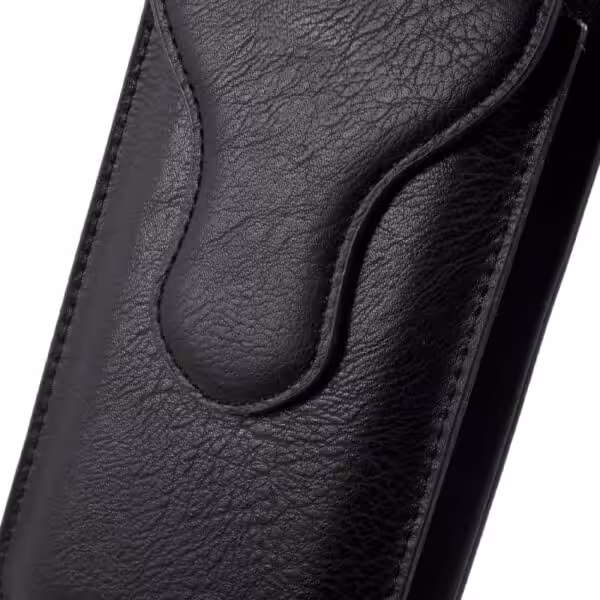 Iphone 6s Plus/6 Plus – Dobbelt Lag Pu Læder Lomme Med Karabiniere – Sort Iphone 6s Plus/6 Plus - Dobbelt Lag Pu Læder Lomme Med Karabiniere - Sort