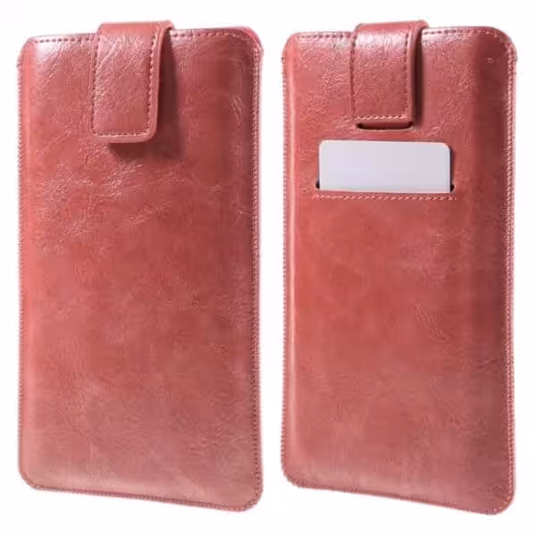 Iphone 6s Plus/ Samsung Galaxy S7 Edge - Pu Læder Cover Etui Med Kortslots - Rød