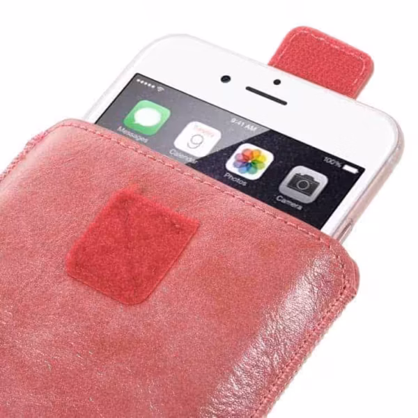 Iphone 6s Plus/ Samsung Galaxy S7 Edge – Pu Læder Cover Etui Med Kortslots – Rød Iphone 6s Plus/ Samsung Galaxy S7 Edge - Pu Læder Cover Etui Med Kortslots - Rød