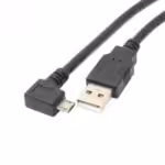 1.5 M Micro Usb 5pin Usb Opladningskabel USB-kabel med micro-USB, sort, vinklet stik