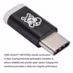 Hat Prince Hc-2 Micro Usb Female Til Usb 3.1 Type C Male Oplader Og Synkroniserings Adapter – Sort Hat Prince Hc-2 Micro Usb Female Til Usb 3.1 Type C Male Oplader Og Synkroniserings Adapter - Sort