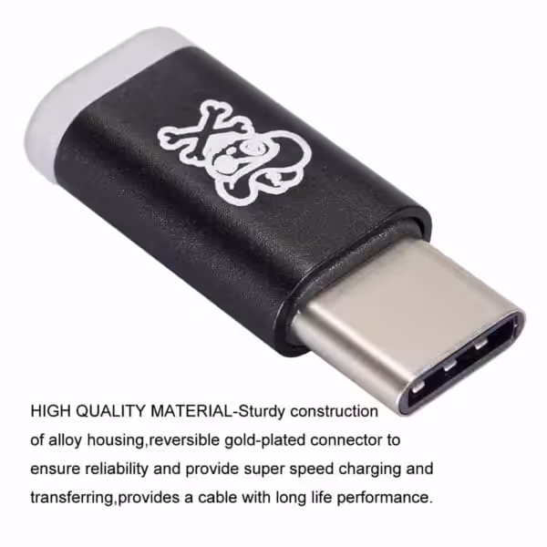 Hat Prince Hc-2 Micro Usb Female Til Usb 3.1 Type C Male Oplader Og Synkroniserings Adapter – Sort Hat Prince Hc-2 Micro Usb Female Til Usb 3.1 Type C Male Oplader Og Synkroniserings Adapter - Sort