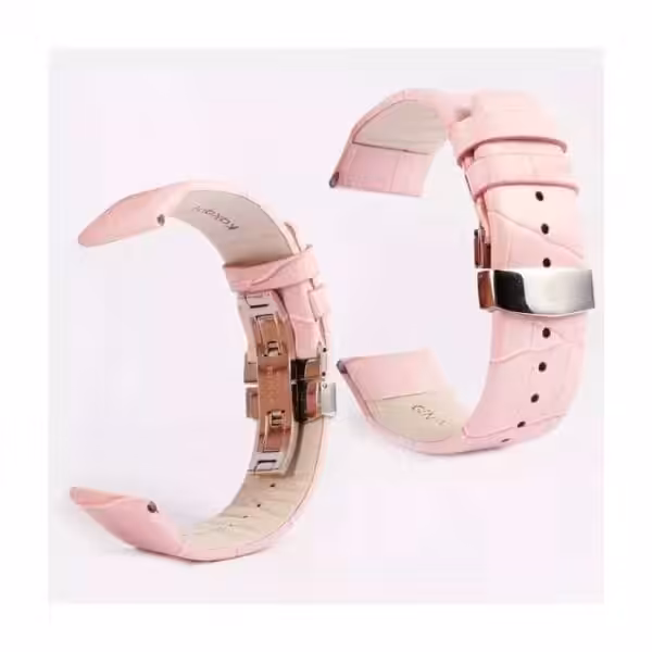 Lyserødt urrem i læder