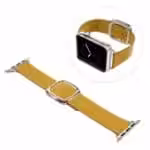 Apple Watch 38mm – Moderne Ægte Læder Armbånd – Gul Apple Watch 38mm - Moderne Ægte Læder Armbånd - Gul