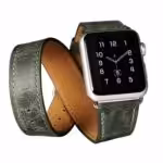 a watch with a leather band