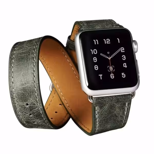 a watch with a leather band