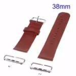 Apple Watch 38mm – 40mm Ægte Læder Armbånd Med 2 Metalbånd Connector Spænde – Rød Apple Watch 38mm - 40mm Ægte Læder Armbånd Med 2 Metalbånd Connector Spænde - Rød