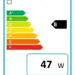 wv10046sl-energimaerke Energimærke B, 47W, 91L kapacitet