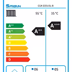 SPRSUN CGK-025V3L-B EU Energimærke A+++ for CGK-025V3L-B varmepumpe.