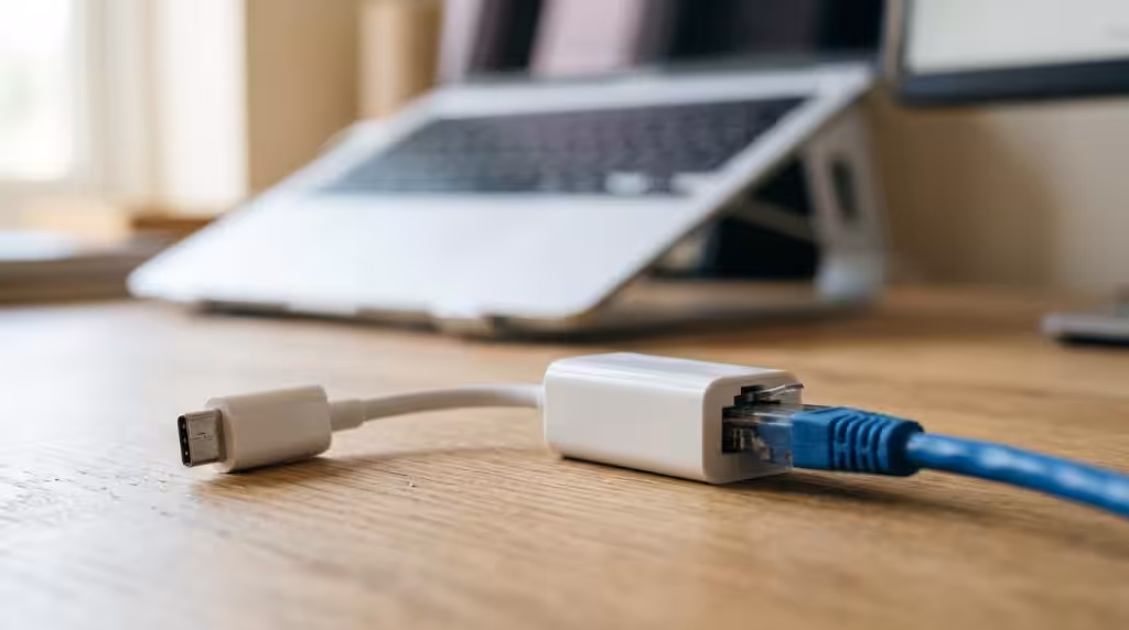 USB-C til Ethernet adapter med stabilt net